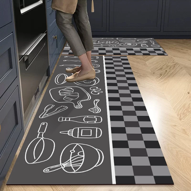 Absorbent Kitchen Floor Mat Non-Slip Bath Rug Bedroom Living Room Long Bedside Area Rug Soft Washable Entrance Doormat Home Deco