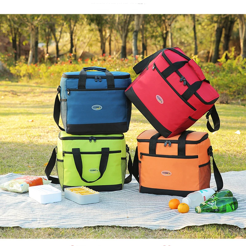 SANNE-Bolsa de cocina térmica portátil de gran capacidad para alimentos, enfriador térmico impermeable, aislado, Color liso, marca famosa, nuevo