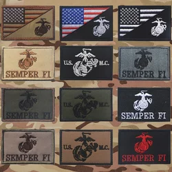USMC United States Marine Corps Embroidered Patches Seal Team Trident Embroidery Patches Stickers On Clothing With Hook And Loop