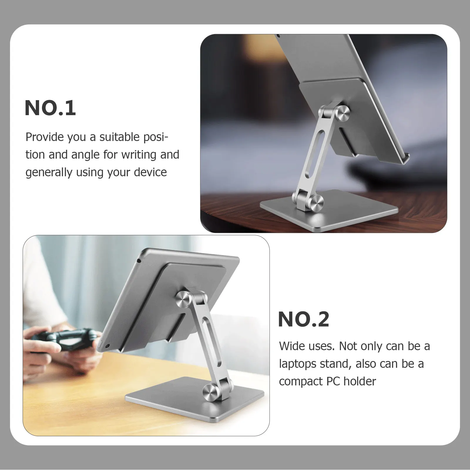 

High Quality Aluminum Alloy Laptop Stand Folding Tablet Bracket Adjustable Tilt Portable Computer Holder for 10 to 17 Inch