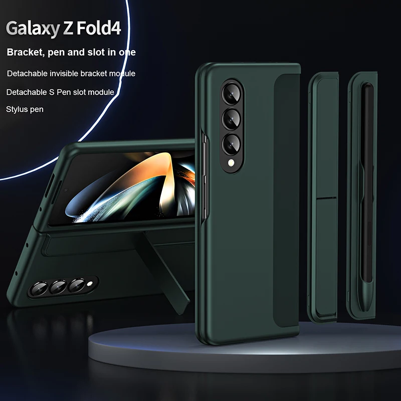 With Stylus Case for Samsung Galaxy Z Fold 6 Kickstand Pen Slot 2 in 1 Phone Case Galaxy Z Fold 5 4 Protective Cover Fold 3 Capa