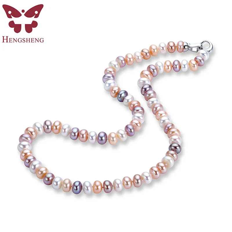 Promise 100% Natural Freshwater Pearl Necklaces For Women High Luster Real Pearl Jewelry Silver 925 Necklace