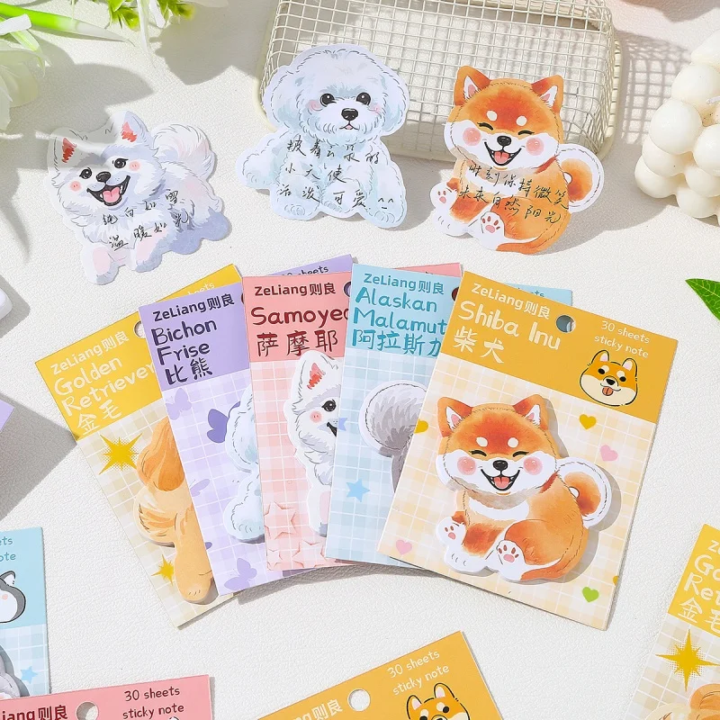 40pcs/lot Kawaii Dog Memo Pad Creative N Times Stationery Label Notepad Bookmark Post School Supplies