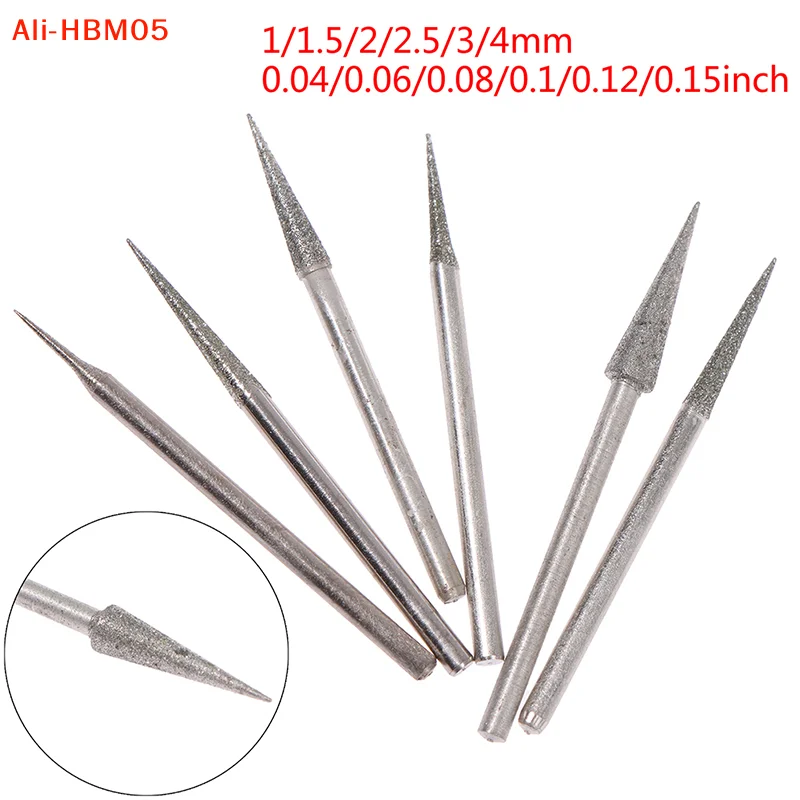 (HB05)6Pcs 1-4mm Grinding Head Needle Bits Burrs Engraving Carving Tool 2.35mm Wholesale