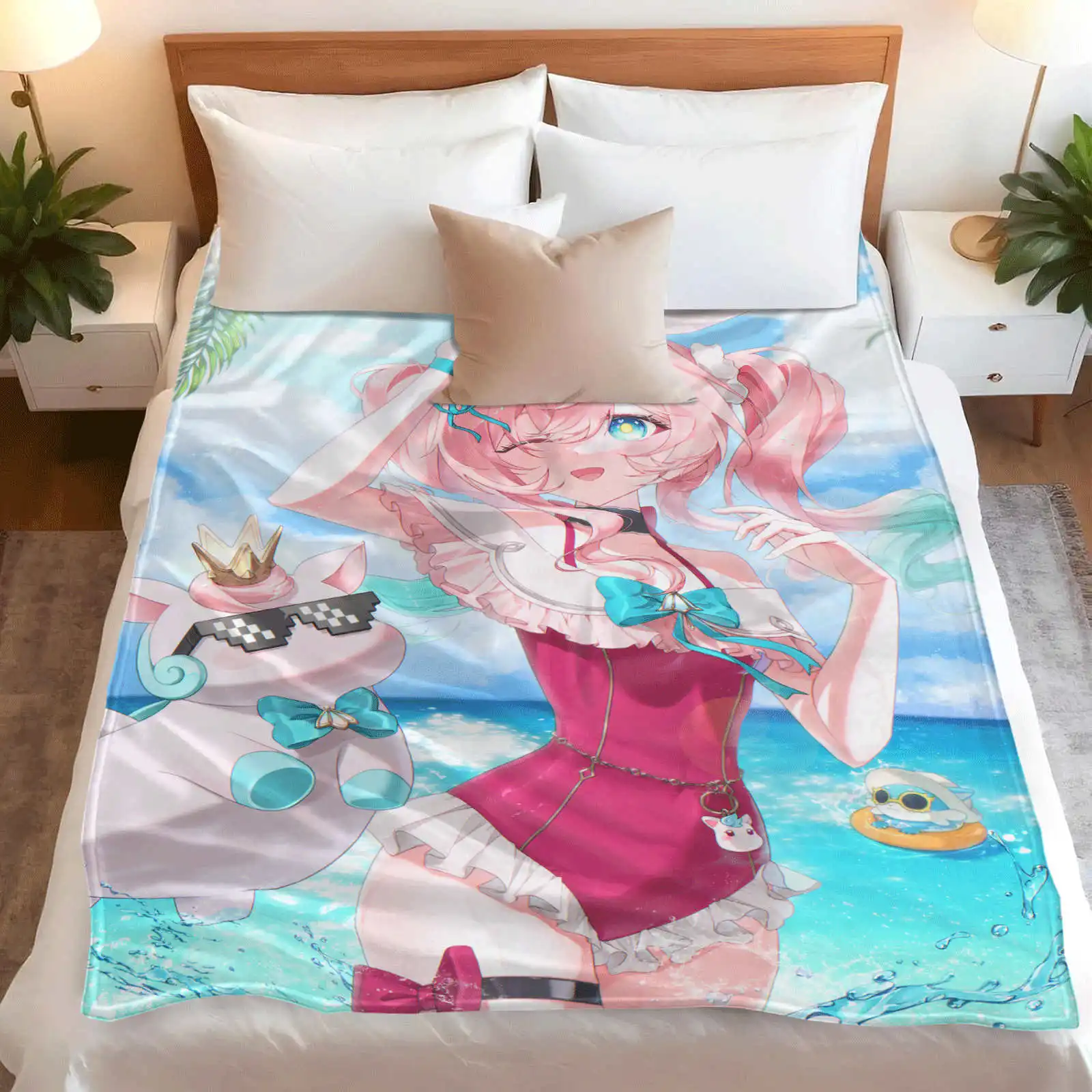 Honkai: Star Rail -Feng Jin Flannel Blanket All-Season Multipurpose Use Ideal Gift for Birthdays Holiday Outdoor Activities