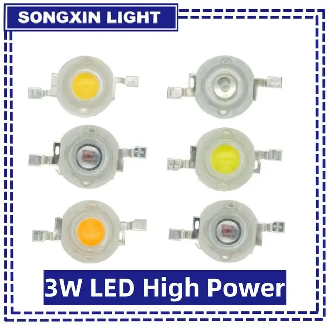 10szt 3W High Power LED Chip Lamp Bulb 110-120LM Bead Line Emitter Diode White Red Green Blue Yellow DIY Led Light Decoration
