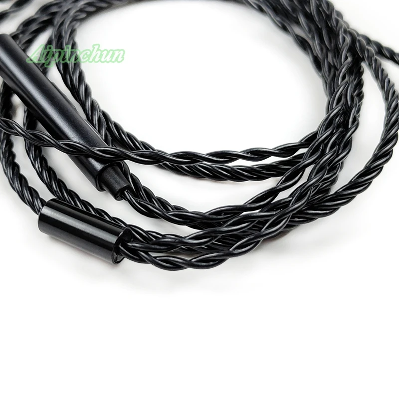 Кабель Aipinchun для ремонта наушников из ПВХ, сменный провод для гарнитуры «сделай сам» с микрофоном, регулятором громкости, черный гибкий штекер L