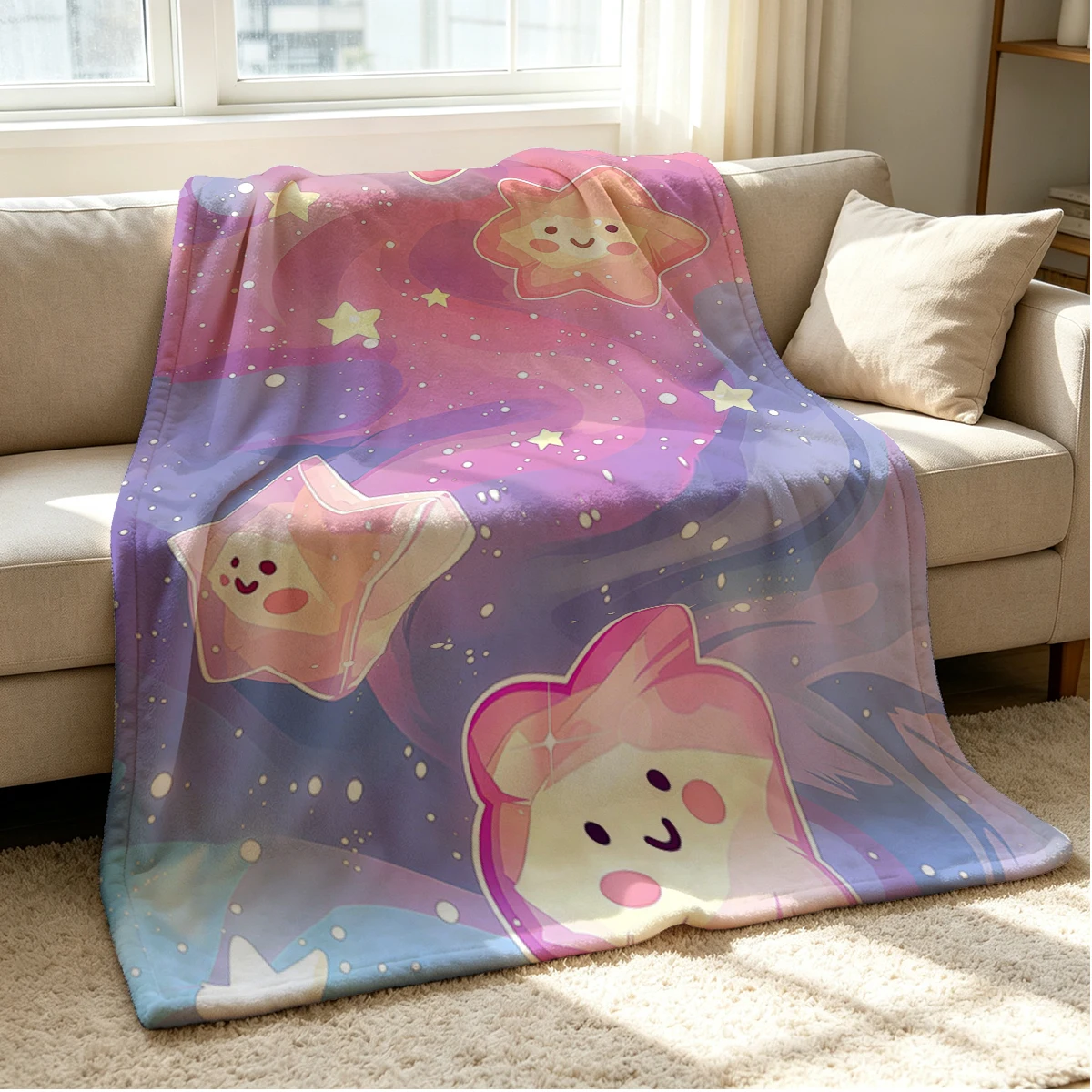 Star Joy Flannel Blanket Warm Soft Halloween Christmas Couch Warm Cozy Decorative Decor Gift for All Season
