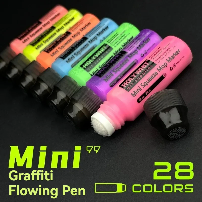 20ml Graffiti Flow Pen Paint Signature Pen 12mm Round Tip Waterproof Marker With Ink Art Supplies Fluorescent Painting Writing