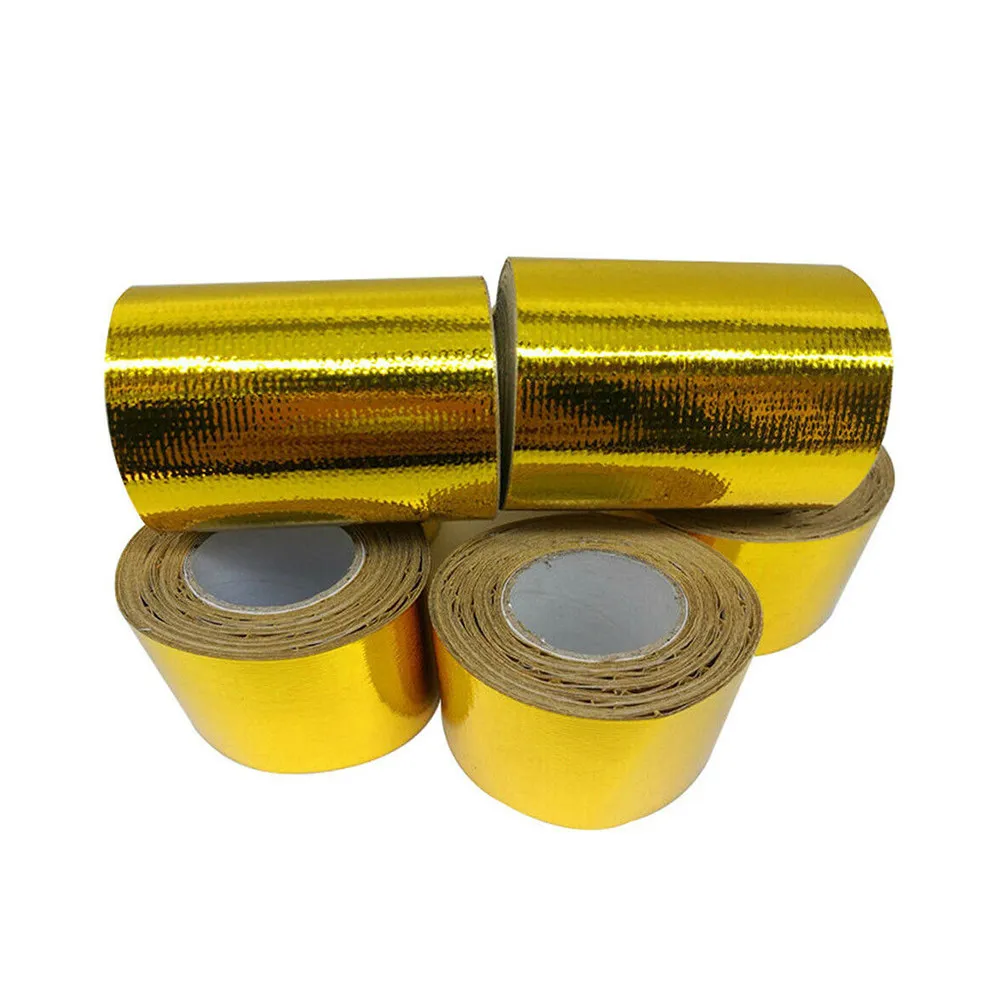 50Mm X 0.2mm X 10M Professional Thermal Insulation Band Reusable Flexible Heat Intake Wrap for Car Motorcycle Boat Engine