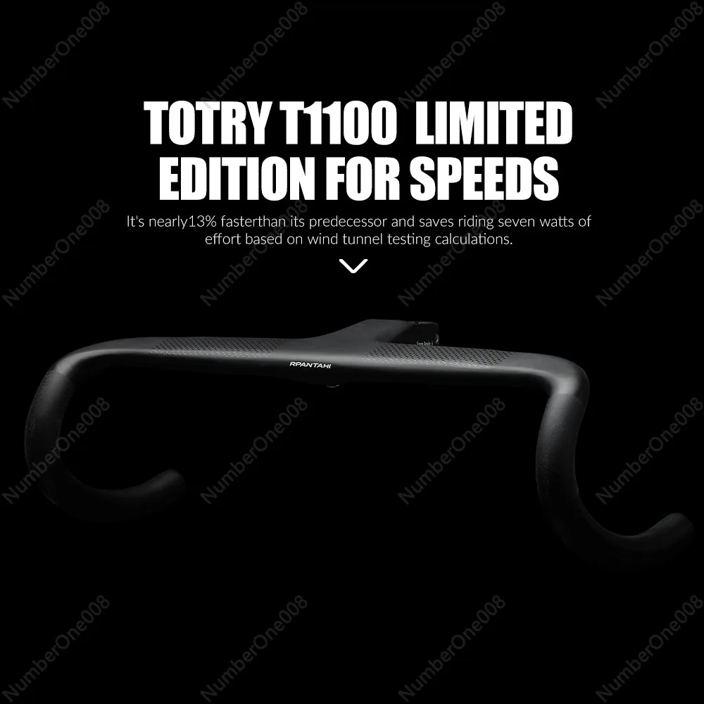 Carbon Fiber Integrated Aero Handlebar, 380g Ultralight One-Piece Road Bike Bar with Full Internal Cable Routing for Racing