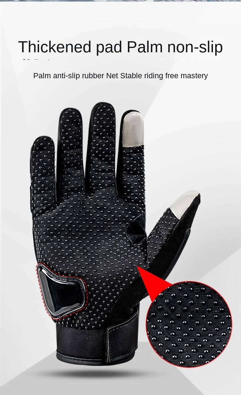 Sommer Motorrad Atmungsaktive Vollfinger Handschuhe Leder Schutzausrüstung Dirt Bike Sport Racing Reithandschuhe – Detail 11