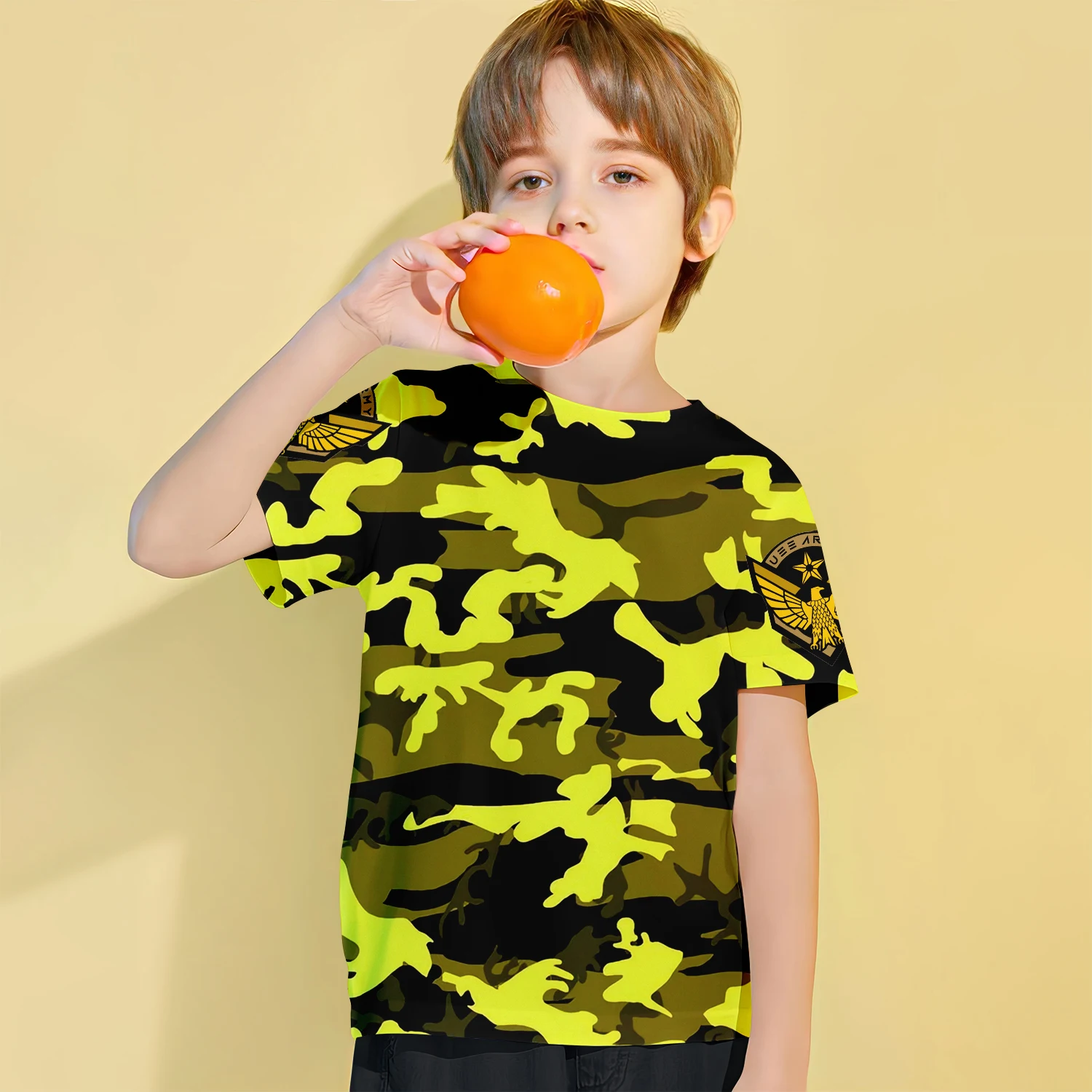 Camouflage Clothing Children\'s T-Shirt Short Sleeved Cute 3d Cartoon Print Child Toddler Baby Infant Boys And Girls Clothing