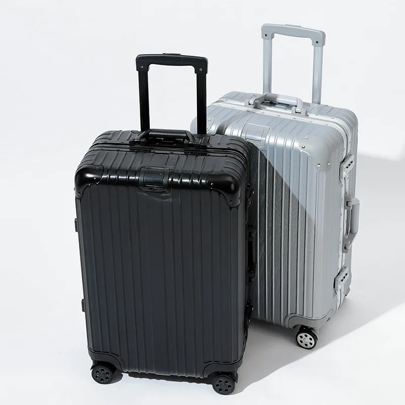 aluminum frame trolley case, sturdy suitcase, female universal wheel boarding password case.