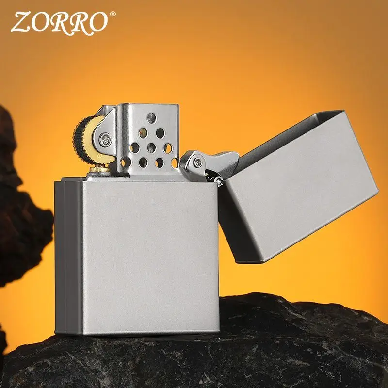 Zorro NEW pure titanium windproof fuel lighter, pure titanium shell with pure titanium lining, cigarette accessories, men's gift