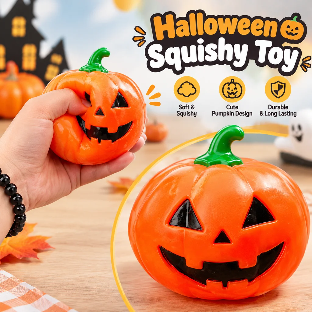 Halloween Squishy Toy Large Pumpkin 15cm Slow Rising Stress Relief Squishies Party Favor Decorative Ornament Gift Desk Decor