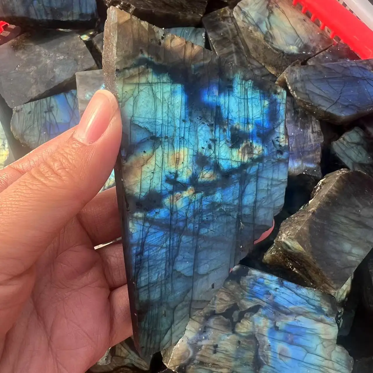 Natural Raw Gem Labradorite Colorful Stone Specimen Crystal Original Grinding Meditation Chakra Reiki Heal Home Decoration