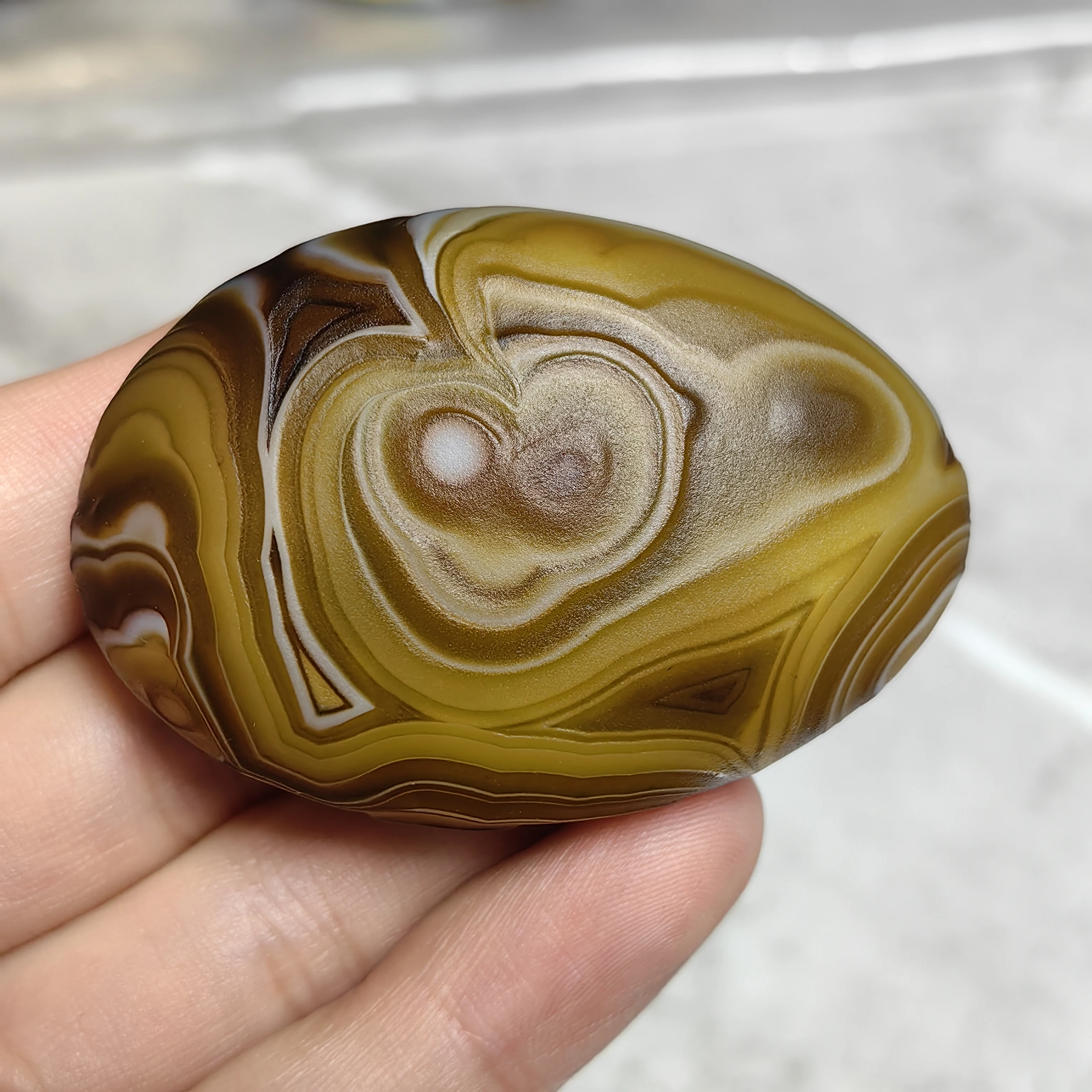 Pure Natural Divine Eye Agate Rough Palm Stones Reiki Healing Meditation Stress Relief Energy Work Good Luck Attract Wealth