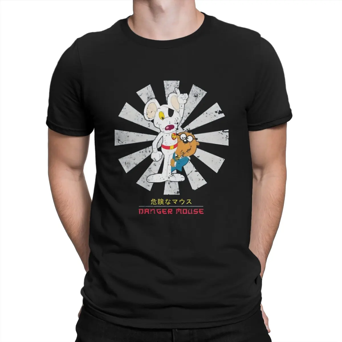 Danger Mouse  Japanese Men T Shirt Danger mouse Vintage Tee Shirt Short Sleeve Crew Neck T-Shirt 100% Cotton Party Clothing