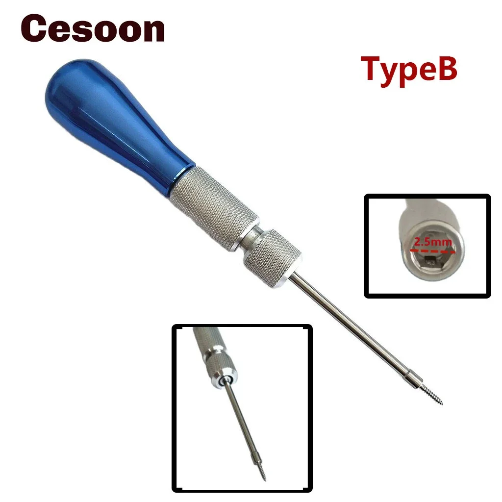 Dental Orthodontic Screwdriver Micro Screw Driver Handle Hexagonal Keys Short Stem Driver Ortho Hand Finger Key Matchining Tool