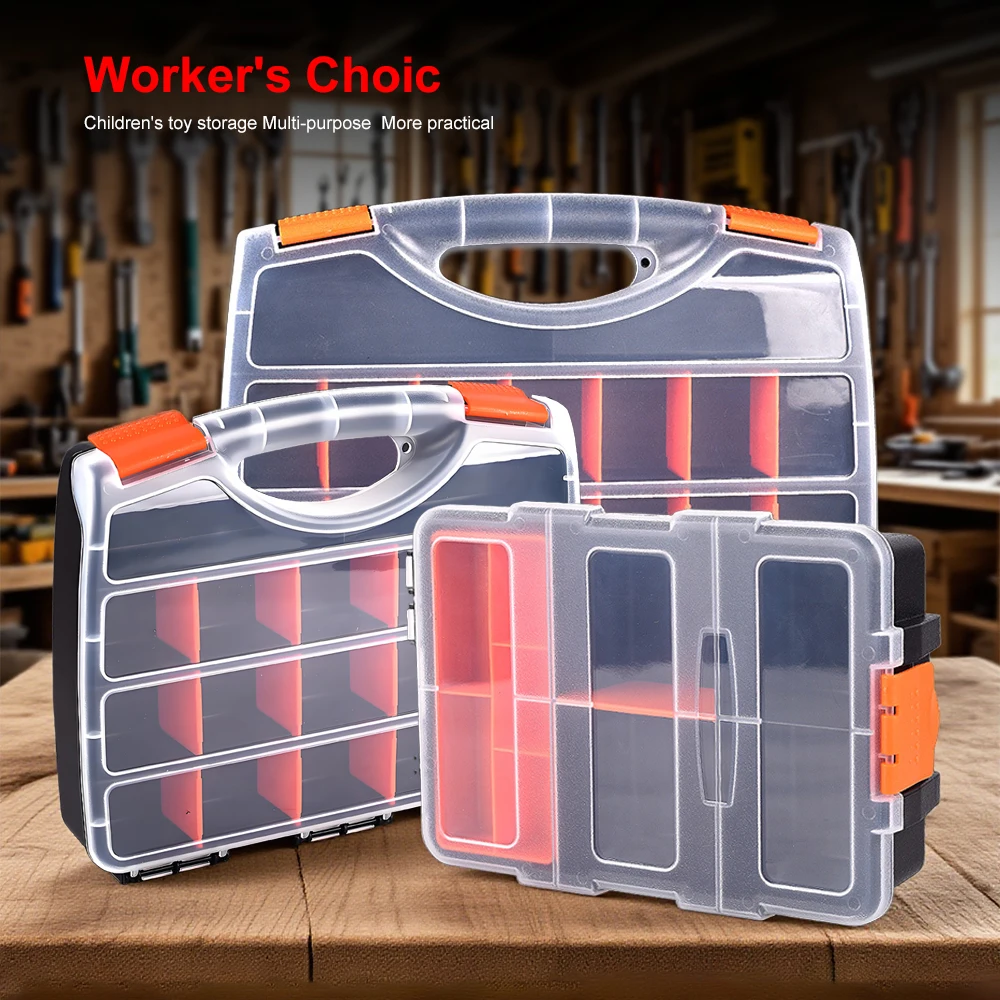 Plastic Portable Parts Tool Box Multi-Compartment Screw Storage Case Component Box Multi-function Durable Storage Tool Box