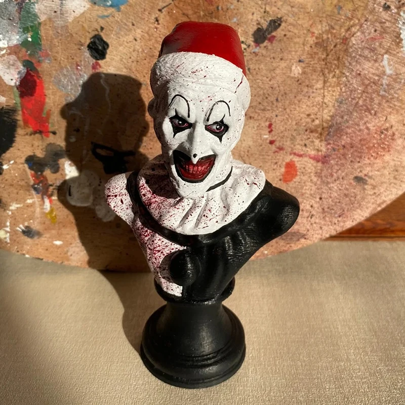 Indoor/Outdoor Garden Statue Halloween Decoration Halloween Resin Sculpture Home Terrifier Art The Clown Figure Horror Clown