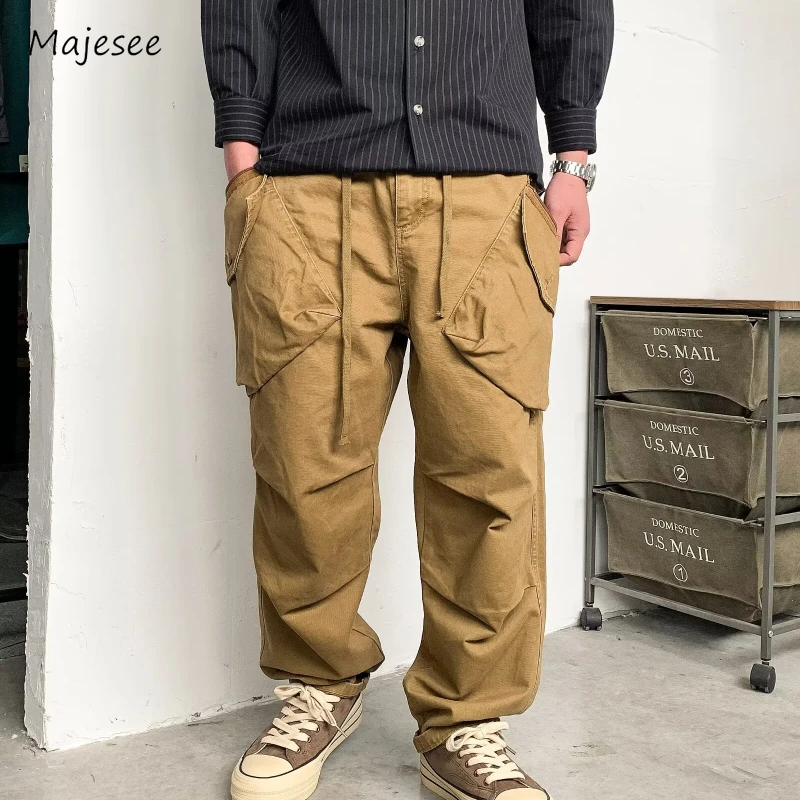 Multi-pockets Cargo Pants Men Baggy Vintage Chic High Street Japanese Style Cool Handsome Personality Simple All-match Trousers