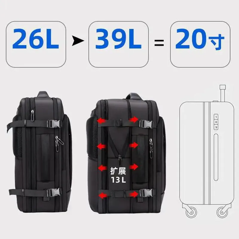 

Large Capacity Backpack Men's Expanding Travel Business Computer Bag Fashionable Multifunctional Usb Travel Waterproof Backpack