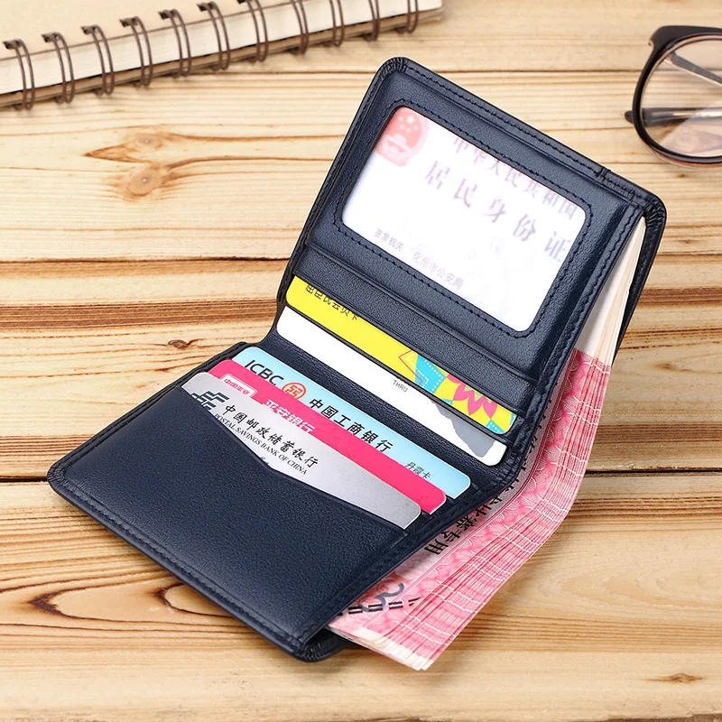 محفظة SEMALAYA الجديدة للرجال رفيعة للغاية في أوروبا والولايات المتحدة، محفظة بسيطة للترفيه بمشبك دولار RFID وحقيبة التقاط حقيقية