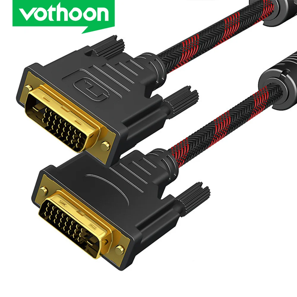 Kabel Vothoon DVI do DVI 24+1 Dual Link DVI do DVI-D Kabel męski do męskiego cyfrowego monitorowania wideo do projektora gier HDTV