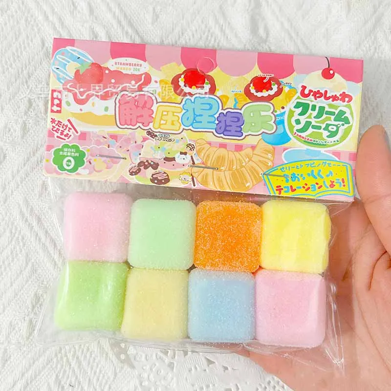 New Cream Cheese Fondant Slow Rebound Toys Simulation Cheese Chocolate Rainbow Candy Cube Food Play Pinch Music Fidget Toys