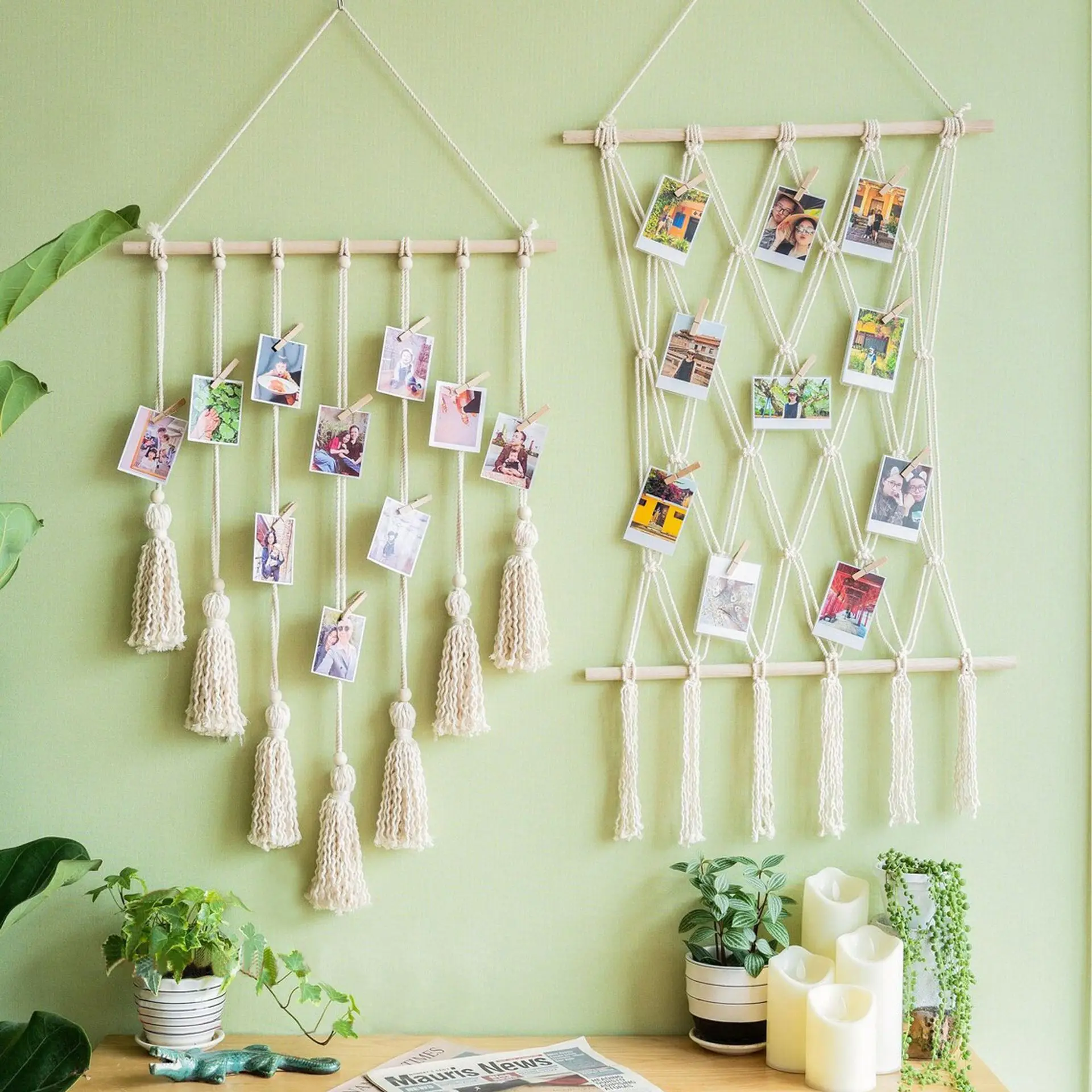 Nordic Hand-woven Tapestry Wall Decoration  Children's Room Fringed Photo Storage Background Wall