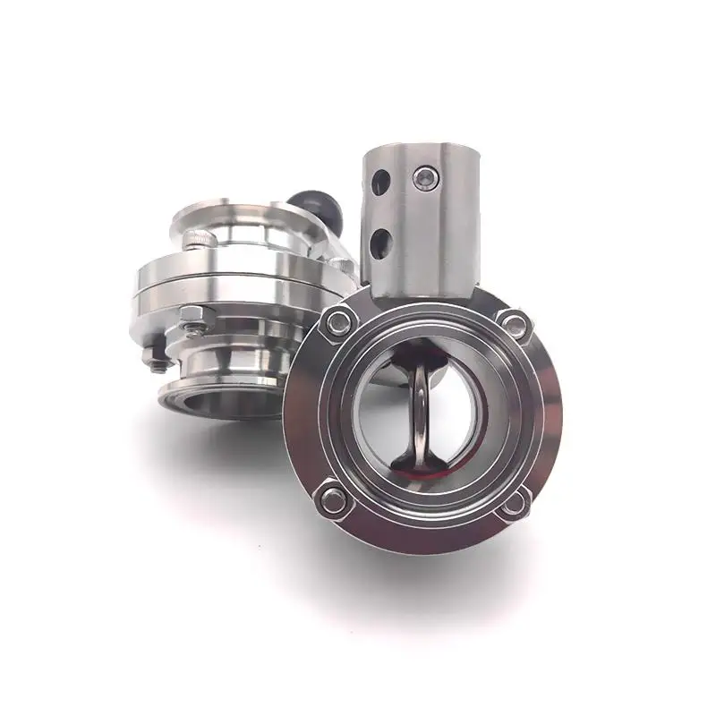 19 25 32 38 51mm Tube OD Ferrule 50.5 64mm SS304/316 Sanitary Butterfly Tri Clamp Valve Trigger for Homebrew Dairy Product