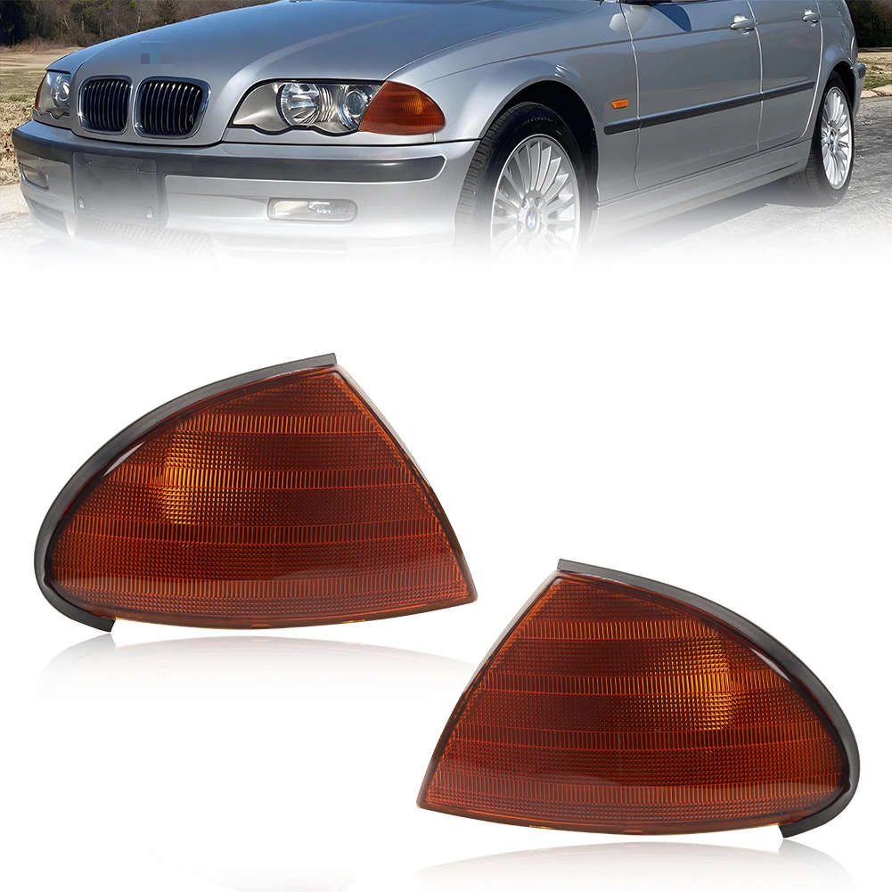

2PCS Front Turn Signal Light Parking Light Corner Light Cover For 1999 2000 2001 BMW 323i/325i/325xi/330xi/330i/328i E46 Sedan