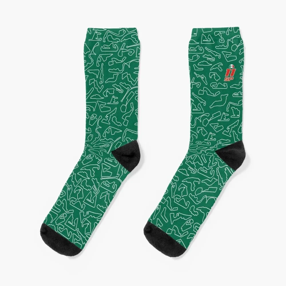 SP 11 - Circuits Green Pattern Socks warm winter christmas gifts Socks Ladies Men's