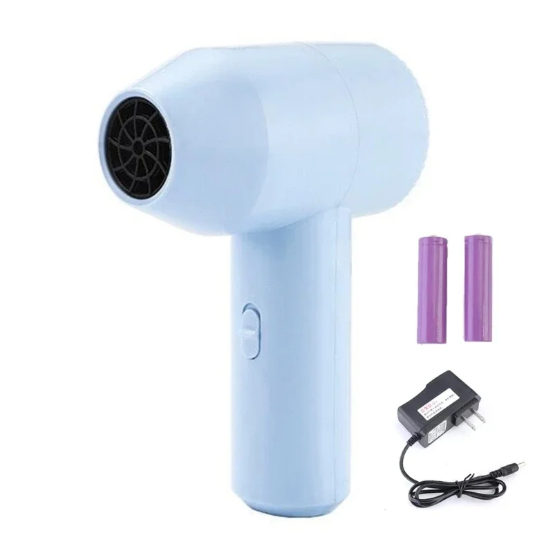 Air Blower with 2 Batteries Recharges for Barbecue and Outdoor Adventures Painting Dryer Hair Dryer Cold Qir