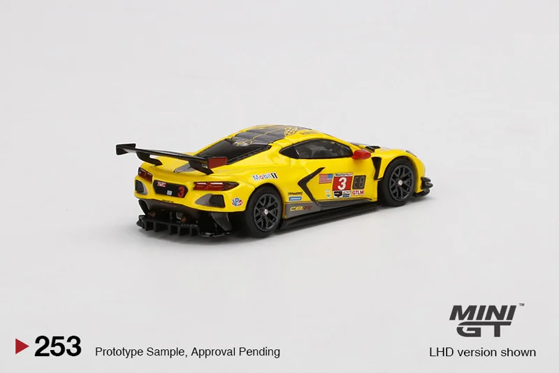 Tsm-ミニガーディーキャスト合金カーモデル,migt-die-cast,1:64 #253 cette c8.r no3 2021,imsa24時間,tongla,winner,ディスプレイギフト