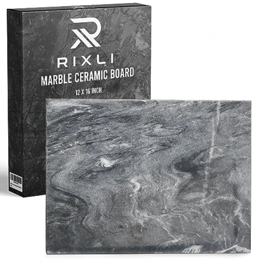 

Kitchen Marble Stone Cutting Board - Marble Cutting and Charcuterie Board of 16 x 12 x 0.6 Inch Non Slip Scratch Resistant Past
