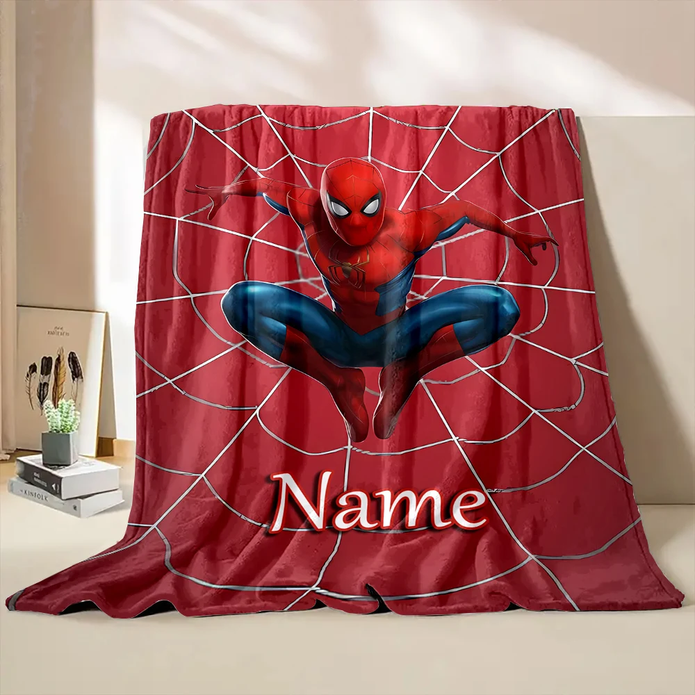 Couverture Personnalisée avec Nom pour Enfant, Chaude et Douce, Confortable, Jeu Avengers Spider-Man, Voyage à Domicile