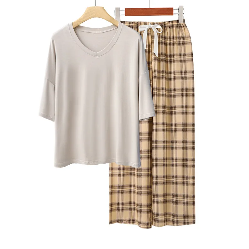 

Новый комплект женской домашней одежды: пижама из модала, мягкая, для сна и отдыха, повседневная