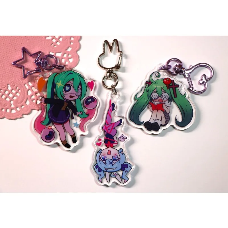 

Keychain for Vocaloid Hatsune Miku Acrylic Keychain Charms Miku Rotten Girl Rabbit Hole Collection Gift for Friend Birthday