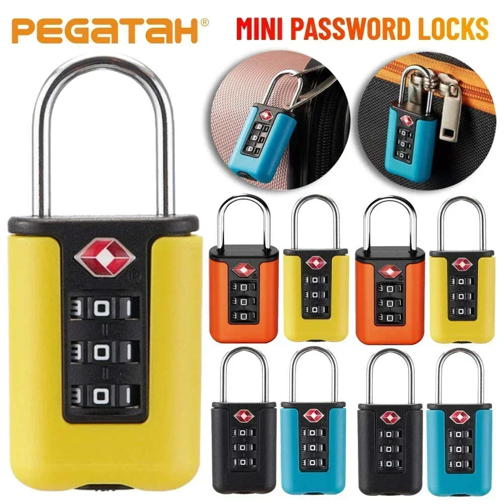 Mini Padlock with 3-Digit Code Lock Waterproof Outdoor Security Travel Suitcase Bag Lock Password Locks for Bag