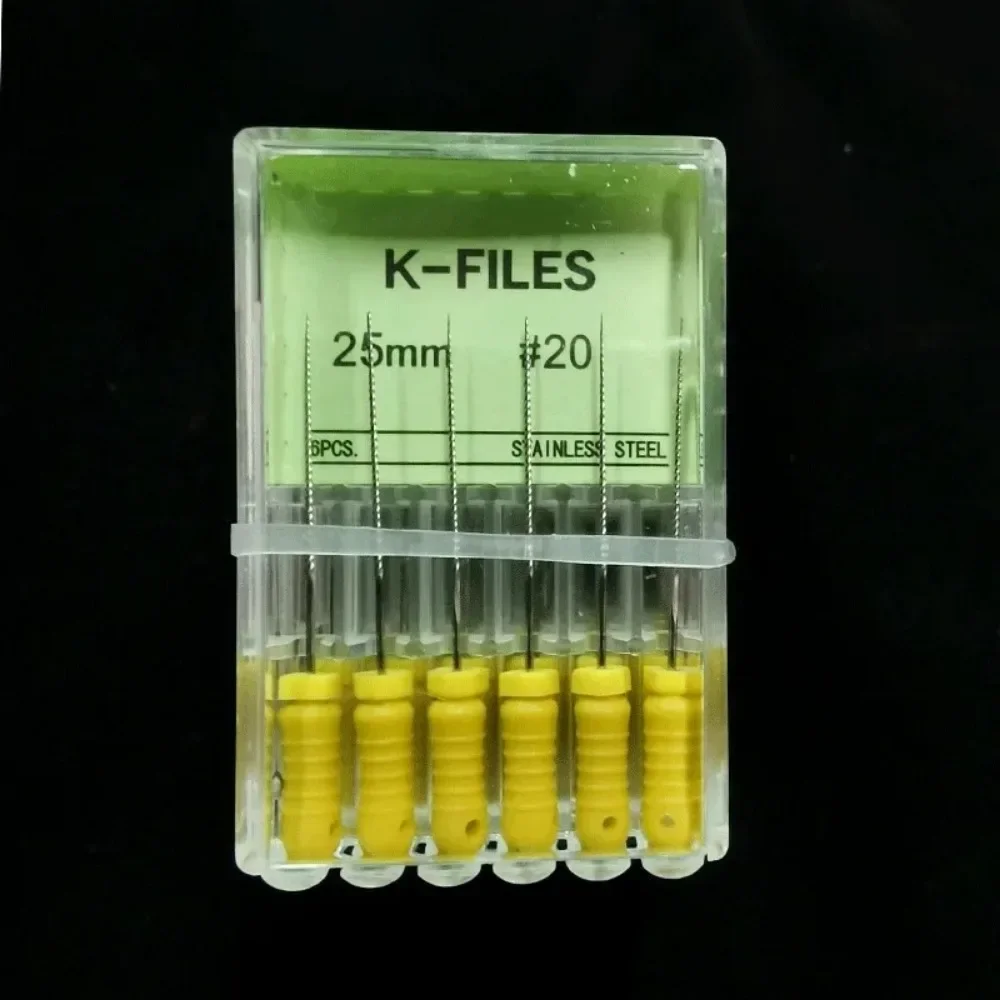 K File 21mm 25mm 31mm Strumenti endodontici in acciaio inossidabile Dentista Odontoiatria Odontologia Strumenti dentali Radice Cannal Endo