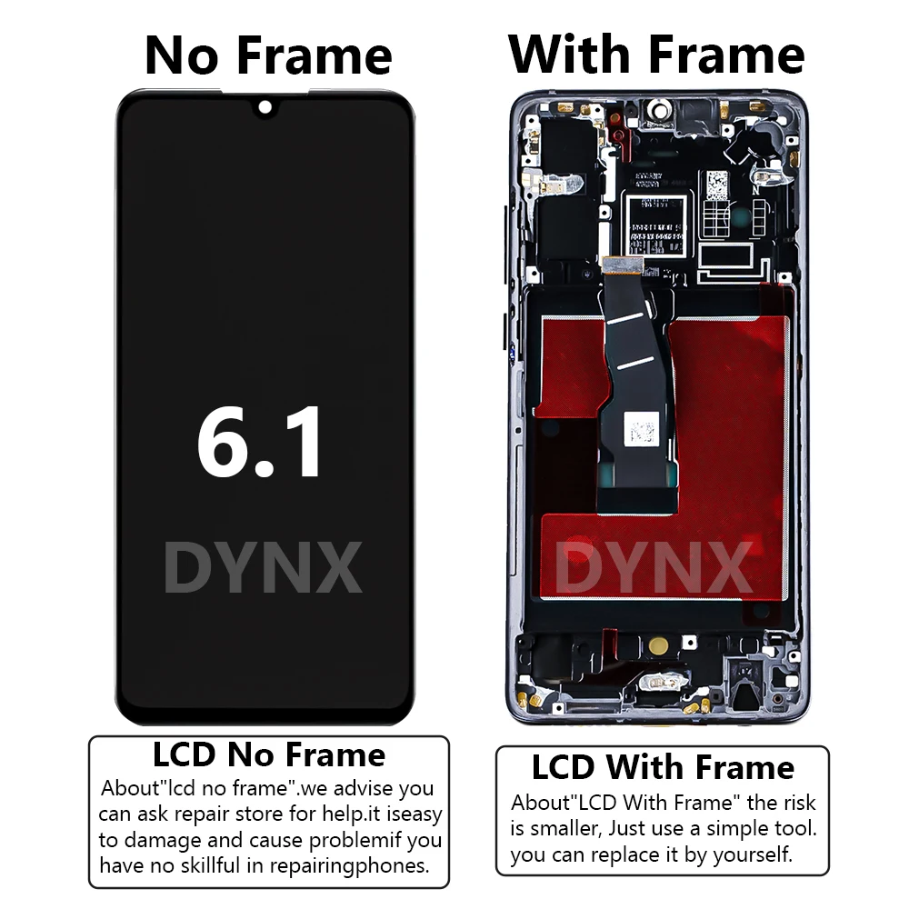 Nový AAA+ OLED P30 obrazovka LCD pro Huawei P30 dotek digitizér obrazovka panel ELE-L29 ELE-L09 ELE-L04 s daktyloskopie komponenty