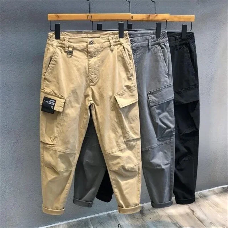 

Men's Work Trousers Straight Leg Casual Wear Multi-ket Durable Cotton Pants for Spring Autumn Seasonal Workwear