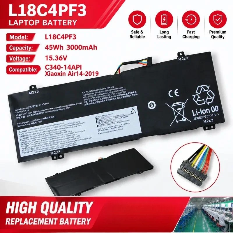 Replacement Battery for Lenovo Xiaoxin Air 14 2019 Yangtian S550 L18M4PF4 L18C4PF3 Notebook Laptop