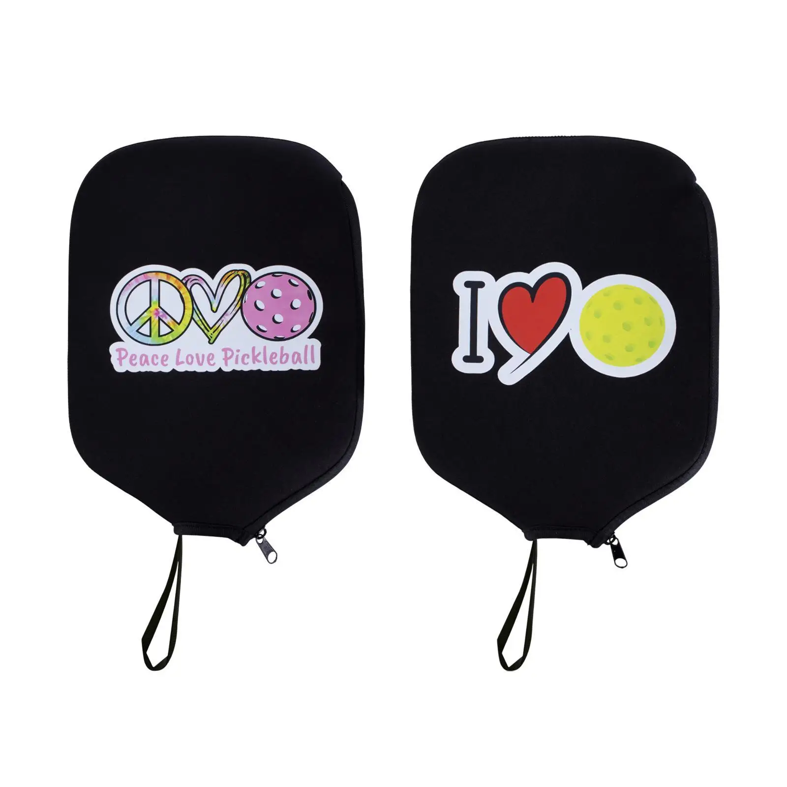 Pickleball Racket Cover Neoprene Sleeve Waterproof Zipper Pouch Sports Case for Outdoor Play