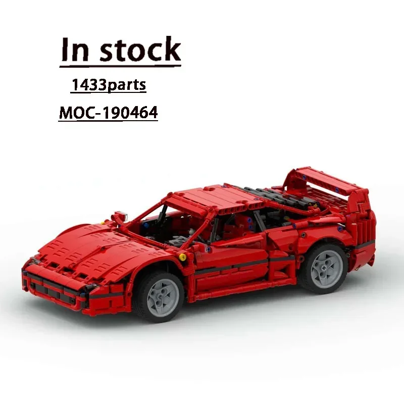 MOC-190464 Rode Nieuwe F40 Supercar Bouwsteen Model 1433 Onderdelen Kinderen Verjaardagsonderwijs Bouwstenen Speelgoed Cadeau