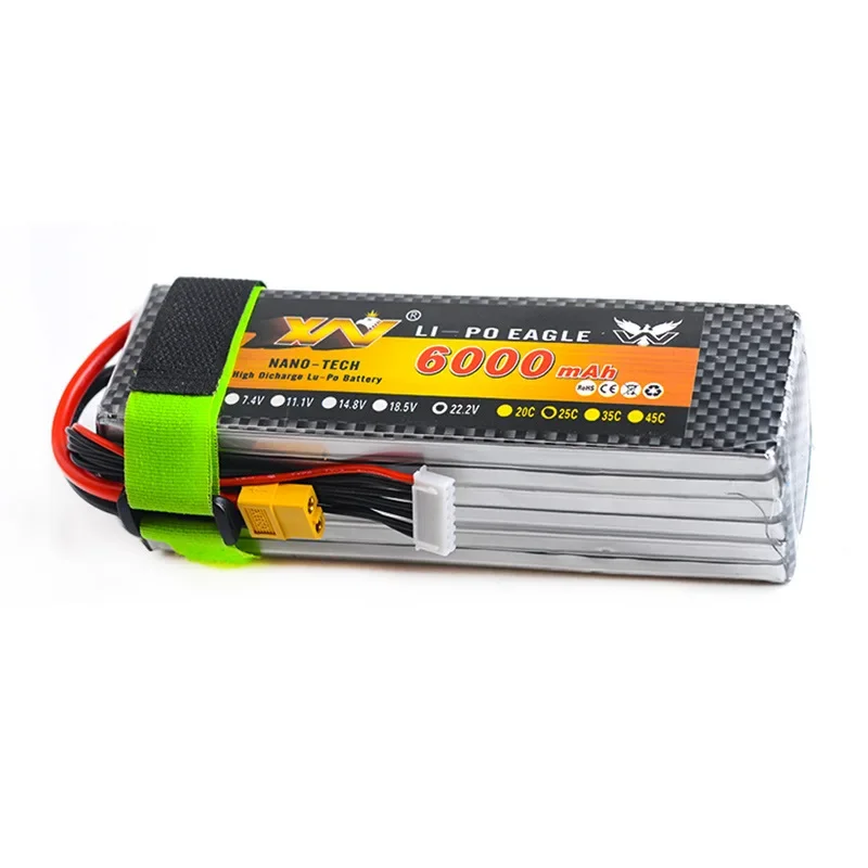 Batterie aste au lithium pour voiture, modèle de bateau, importateur FPV, haute capacité, RC veFuchsia, 7.4V, 6000mAh, 25C