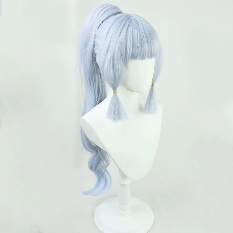 Genshin impacto kamisato ayaka peruca cosplay anime jogo roleplay festa traje prop perucas sintéticas fibra resistente ao calor